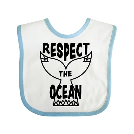 

Inktastic Respect the Ocean with Whale Tail Boys or Girls Baby Bib