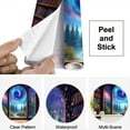 thumbnail image 4 of Peel and Stick Wallpaper Fantasy Bookshelf Moon Tree Vintage Library Forest Galaxy Cool Wall Modern Art Wall Mural Decor Self Adhesive and Removable 69in x 98in, 4 of 8