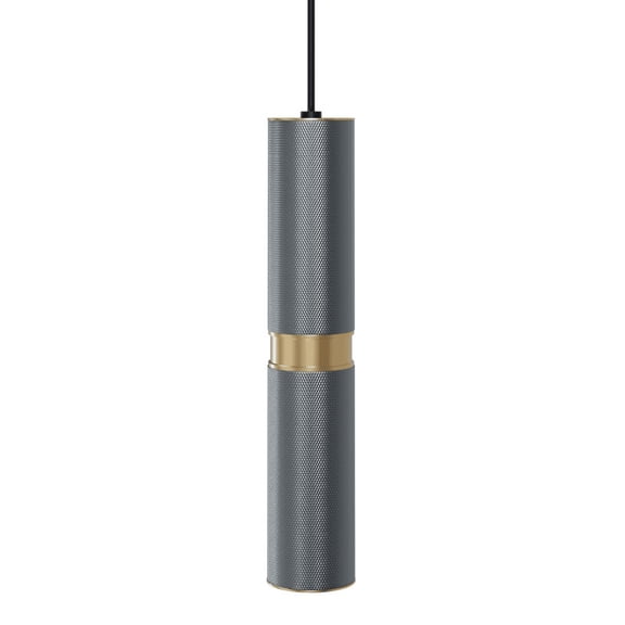 Avenue Lighting HF1077-BLG Pendants Knurled Light Grey With Aged Brass Accents Aluminum Cicada