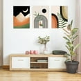 thumbnail image 4 of Boho Wall Art canvas Set of 3, Mid Century Modern Wall Decor, Minimalist Black Beige Neutral Abstract Geometric Wall Decor Canvas Prints Ready To Hang for Living Room Wall Decor 12x16in Framed, 4 of 6