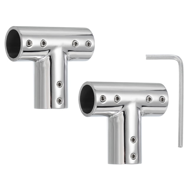 Conector de Varilla de Cortina de Esquina Uxcell, 2 Pcs Conector de Esquina para Varilla de 3/4", Plata Brillante