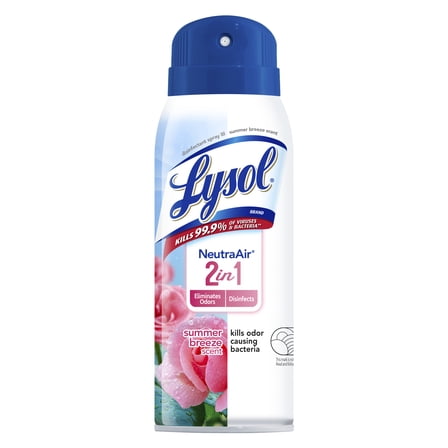 Lysol NeutraAir Disinfectant Spray, 2 In 1: Eliminates Odors and Disinfects, Summer Breeze, 10 fl oz