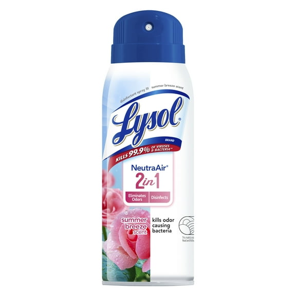 Lysol NeutraAir Disinfectant Spray, 2 In 1: Eliminates Odors and Disinfects, Summer Breeze, 10 fl oz