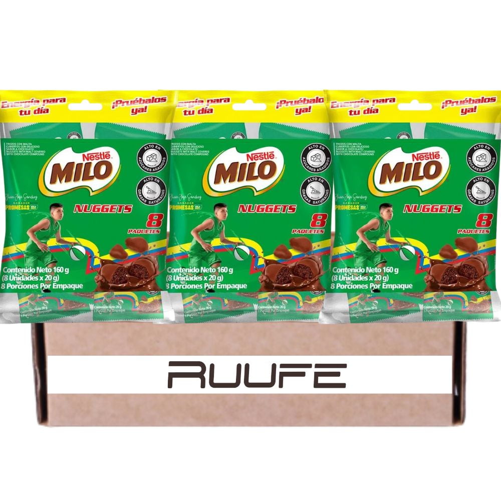 Milo Chocolate Nuggets (24 each) is Colombian snack covered with