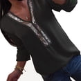 thumbnail image 2 of Aunavey Summer Women V-neck Chiffon Sequin Blouse, 2 of 5