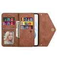 thumbnail image 4 of Dteck for Samsung Galaxy S25+ Case with Crossbody Strap, Galaxy S25 + Plus Wallet Phone Case with Wrist Strap Credit Card Slots Zipper Pocket, PU Leather Folio Stand Cover,Brown, 4 of 6