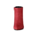 thumbnail image 2 of BLISSFUL STEP Women's Ankle Boots Kitten Heel Pointed Toe Side Zip Faux Suede Boots Red 7.5, 2 of 8
