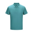 thumbnail image 5 of hoksml Men Business Casual Shirts Golf Ball Uniform Solid Color Collared Polo Shirt Fashion Casual Loose Button Lapel Short Sleeve Top, 5 of 9