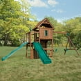 thumbnail image 2 of Swing-N-Slide Monteagle Wooden Backyard Swing Set with Two Wave Slides, Wood Roof, Climbing Wall, and Swings, 2 of 11