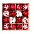 thumbnail image 1 of Bola de Navidad de 6 cm, adorno de plástico galvanizado pintado para árbol de Navidad, juego de bolas decorativas para decoraciones de festivales en interiores, 1 of 12