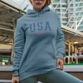 thumbnail image 2 of USA 1776, 4th of July Merch Gift, Light Blue Hooded Sweatshirt or Hoodie, 3XL, 2 of 5