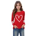 thumbnail image 5 of Riecok Valentine's Day Short Sleeve Girls Boys blouses Round Neck Toddler Kids Girls 2025 Comfortable Shirt Kids Clothes Toddler Kids Girls 2025 Casual Loose Shirts Red 13 T, 5 of 6