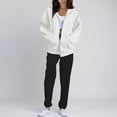 thumbnail image 2 of Sweatsuits Women 2 Piece Outfit Fleece Zip Up Jacket Oversized Hoodie Jogger Sweatpants Set Cozy Matching Sweat Sets Silver XXL, 2 of 3