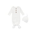 thumbnail image 1 of Diconna Baby Ribbed Solid Sleeping Bag Long Sleeve Buttoned Round Collar, 1 of 8