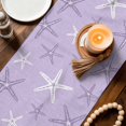 thumbnail image 4 of Vintage Lilac Starfish Table Runner 90 Inches Long,Summer Coastal Beach Marine Life Cotton Linen Table Runners Dresser Scarves,Fabric Tabletop Scarf Furniture Cover for Home Dinner Party 13"x90", 4 of 9