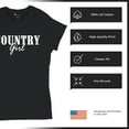 thumbnail image 6 of Country Girl Logo T-Shirt Minimalistic Western Style Rodeo Southern Pride Cowgirl Queen Rustic Farm Gift Women's Tee, 6 of 7