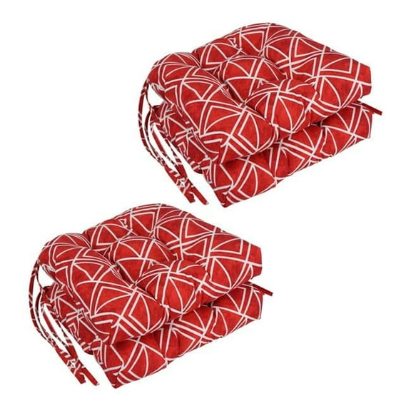 16-inch Spun Polyester Outdoor U-shaped Tufted Chair Cushions (Set of 4) 916X16US-T-4CH-OD-227