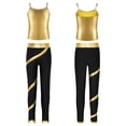 thumbnail image 5 of HULIJA Kids Girls Metallic Gym Yoga Dance Tank Top with Leggings Set 2 Piece Summer Outfit Jazz Gold 14, 5 of 6