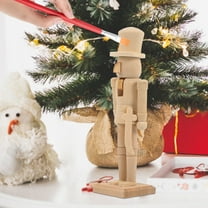 OFFIGAM 3-Piece Unfinished Wooden Soldier Nutcracker Set for Holiday Decor and Home Display
