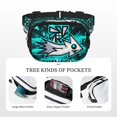 thumbnail image 3 of Lsque Geometry Dash Pattern Square Double Layer Waist Bag, Durable Twill Fabric Waist Pack with Adjustable Belt,Outdoor Hiking, Running, Travel Waist Bag, 3 of 6