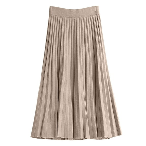 Angala Knit Midi Skirt With Elegant Flared Hem A Line Blend Pleated Skirt For Casual Outfit And Daily Wear Beautiful Casual Women's Skirt
