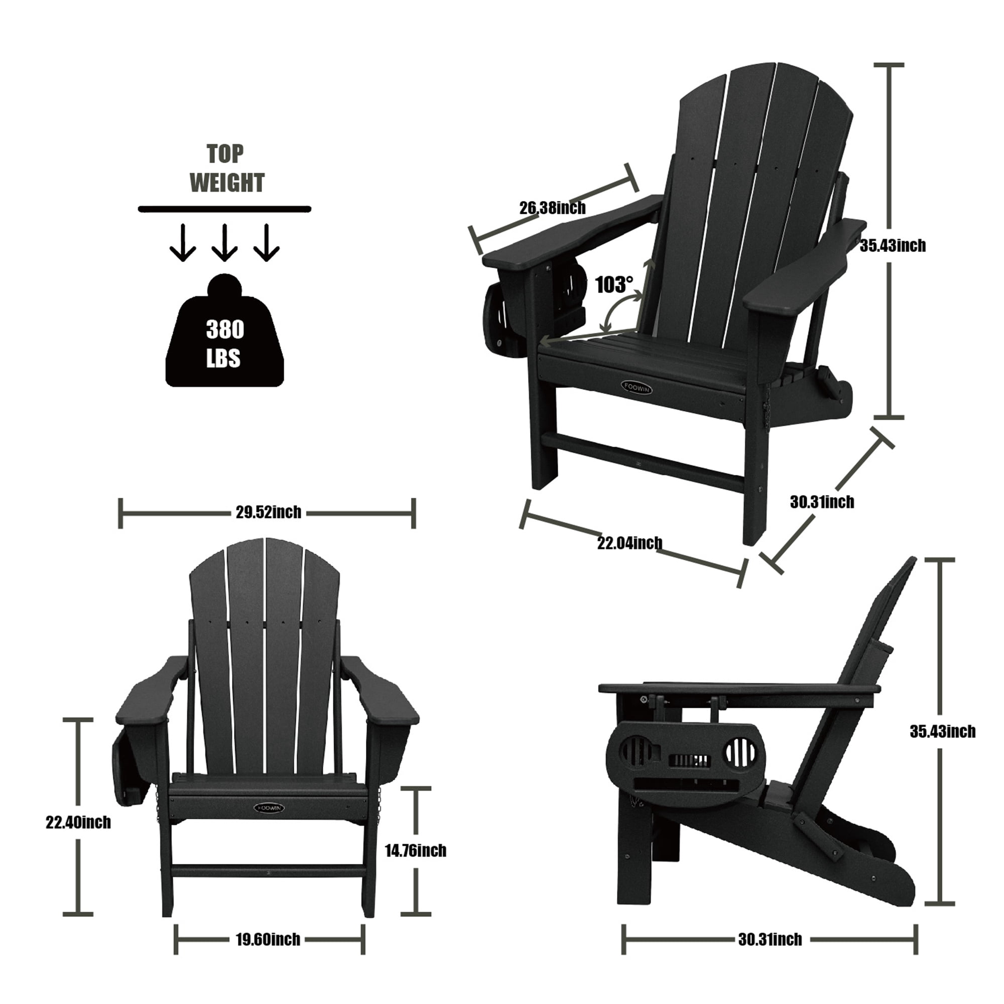 Folding Plastic Adirondack Chair Plastic Adirondack Chairs Weather Resistant Patio Chairs with Cup Holder
