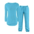 thumbnail image 5 of Dakiuu Girls Boys Fleece Pajamas Set Soft Cozy Fuzzy Plush Pullover Sweatshirt Pants Outfit for Kids Long Sleeve Top Pant Sleepwear Loungewear Sky Blue 15-16 Years (170), 5 of 6
