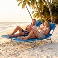 thumbnail image 2 of Gymax 2PCS Tanning ChairFolding Beach Lounge Chair w/5-Position Adjustable Backrest Blue, 2 of 10