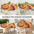 thumbnail image 7 of Colorful Tie Dye Pattern Round Fitted Tablecloth with Elastic Edge,Dining Table Cover Waterproof,Outdoor Round Tablecloth for Camping,Dining,Indoor and Outdoor, 7 of 7