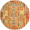 thumbnail image 1 of Ahgly Company Machine Washable Indoor Round Contemporary Papaya Orange Area Rugs, 3' Round, 1 of 7