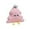 Pink, variant on Plush Decorative Pillow Tree Shaped Soft Stuffed Cushion with Checkered Pattern Cartoon Face and Star Top for Home Sofa Bed