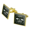 thumbnail image 1 of Happy Camper with Campfire Square Cufflink Set - Silver or Gold, 1 of 5