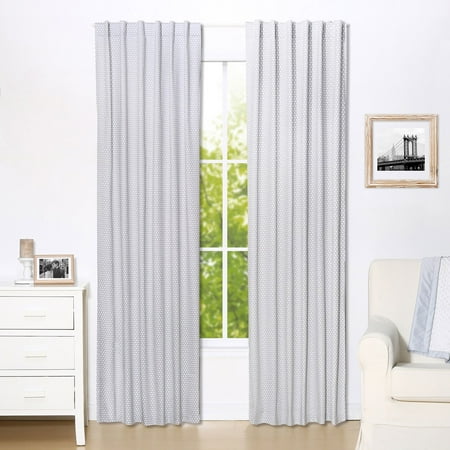 The Peanut Shell Blackout Drapery Panels Grey Confetti Dot Print