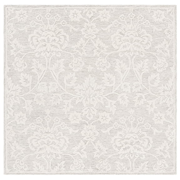 SAFAVIEH Glamour Cionadogh Floral Wool Area Rug, Beige/Ivory, 6' x 6' Square