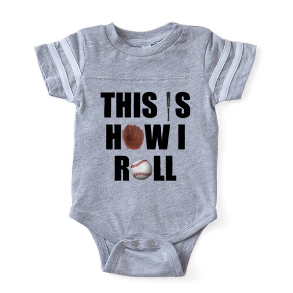 CafePress - Baseball How I Roll - Cute Infant Baby Football Bodysuit