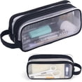 thumbnail image 1 of Estuche Para Lápices, Malla Transparente Para Lápices, Bolsa De Papelería Portátil Expandible, De Gran Capacidad, Organizr De Papelería Lavable Unisex Para Oficina Y Trabajo Escolar(Negro), 1 of 3