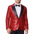 thumbnail image 1 of CHAQUETAS DE LENTEJUELAS INSPIRADORAS CHIC PARA HOMBRES, CHAQUETA DE DEPORTES BRILLANTE CON SOLAPA PICO, TRAJE BRILLANTE PARA BODAS, 1 of 5