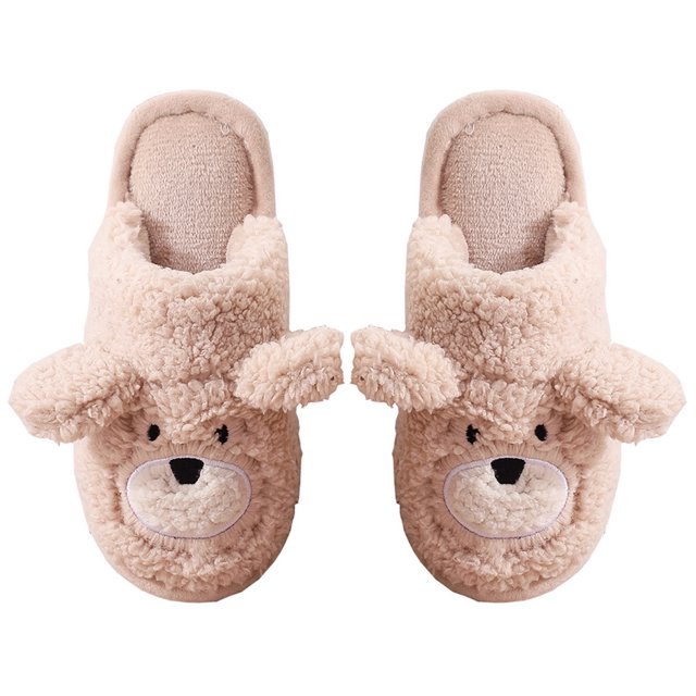 Pantuflas Esponjosas Muy Buen Gusto Interior Peludas Oso Dibujos Animados para Hombres Y Mujeres
