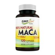 GMP Vitas All Natural Organic Maca Root from Peru, Increase Libido, Improves Vigor, Enhances Stamina 500mg, 120 Capsules.