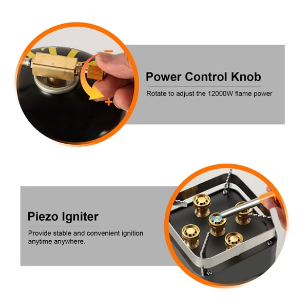 Portable Lightweight Camping Stove, Windproof, 3-Fuel Compatible with Carrying Bag, for Camping/Hiking/Picnics