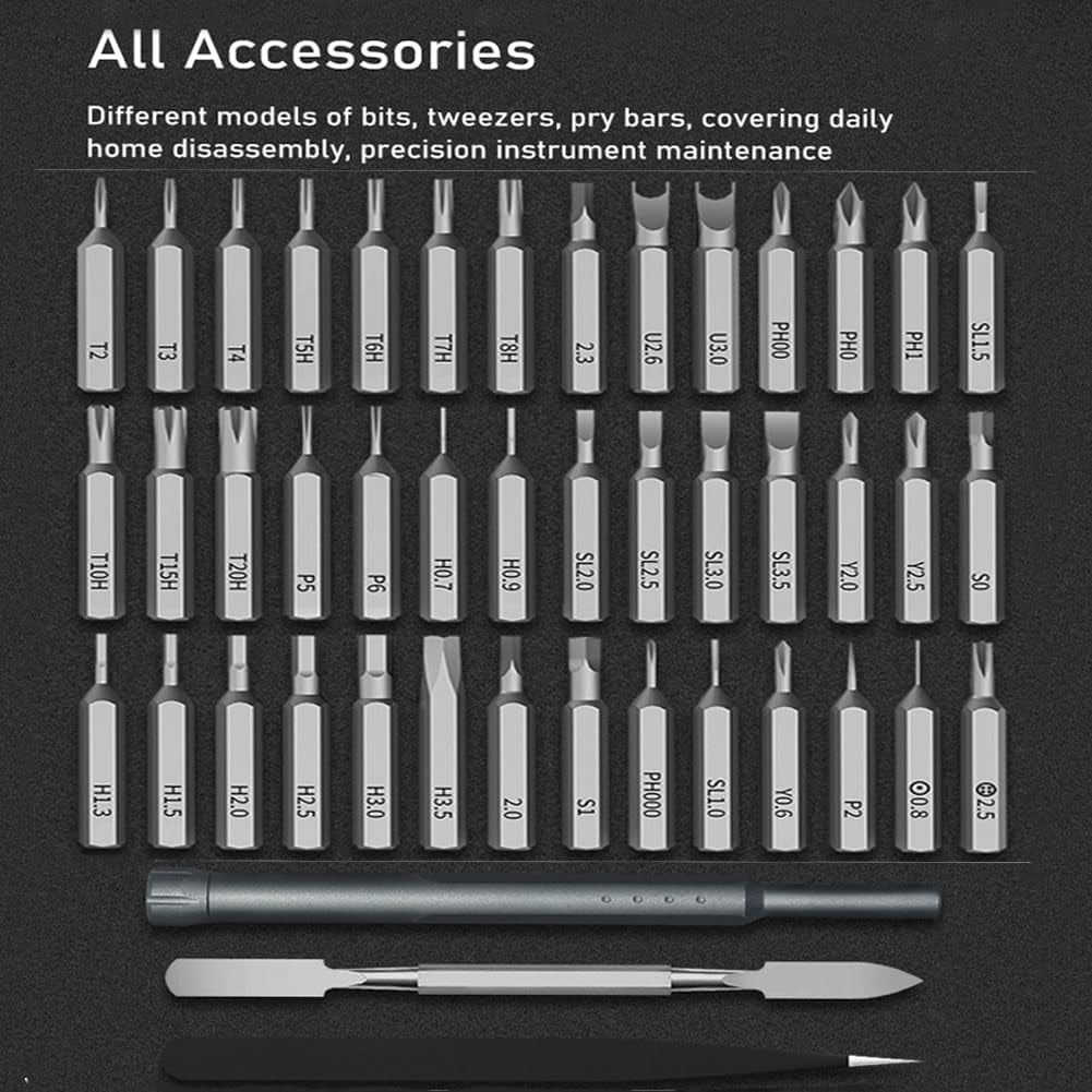 2026 Upgraded 44-in-1 Precision Screwdriver Set - For Effortless, High-Precision Repairs, Mini Manual/electric Screwdriver, for Electronics Phone Camera Laptop