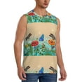 thumbnail image 2 of Balery Colorful Plants And Insects Men's Sleeveless Muscle Shirts Workout Tank Top, Moisture Wicking, Odor Protection-Medium, 2 of 8