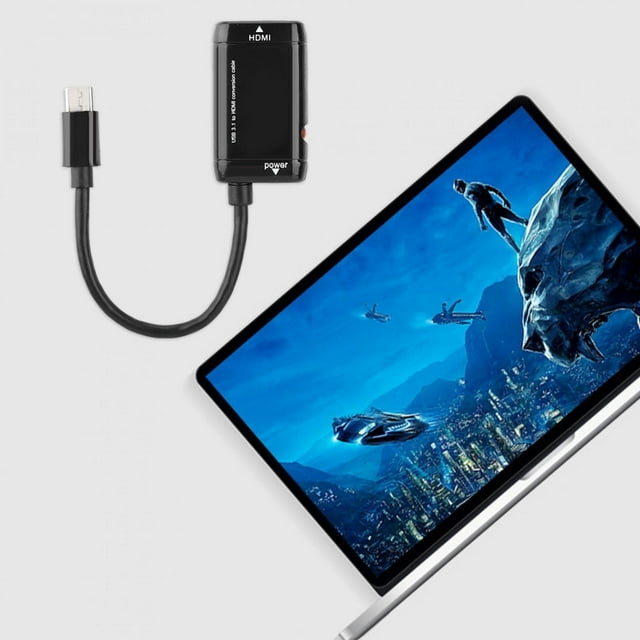 Adaptador HDMI Tipo C, 10Gbps USB 3.1 1080p Monitor de proyector de Video HDTV Cable Adaptador para Tableta con teléfono Android MHL, Plug and Play, Negro Proyector 1080p Mini Spptty No