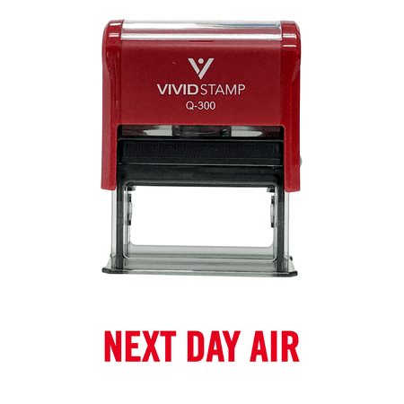 Vivid Stamp Next Day Air Self Inking Rubber Stamp (Red Ink) - Large
