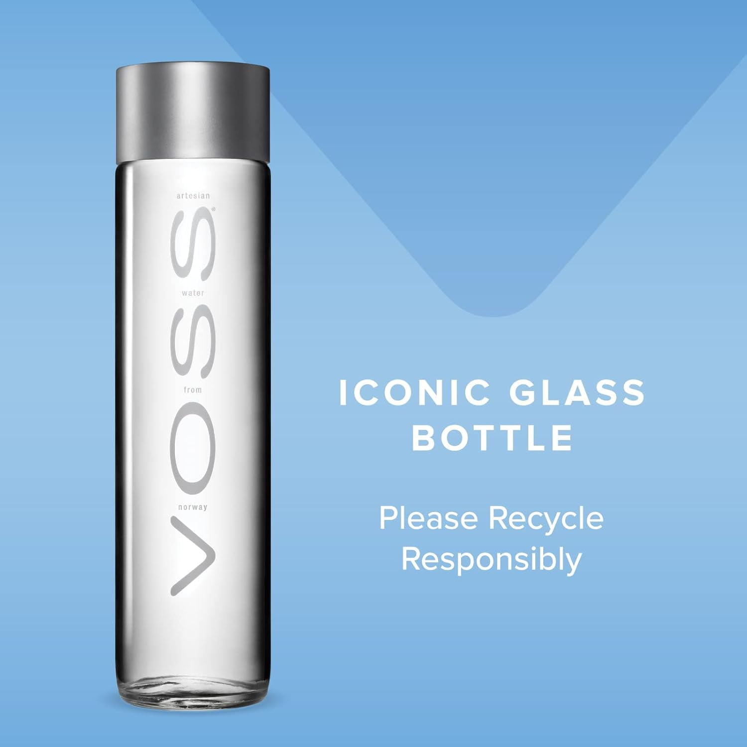 Voss Artesian Still GLASS Bottled Water, Refreshing taste 375ml / 12.7 fl oz (Pack of 9)