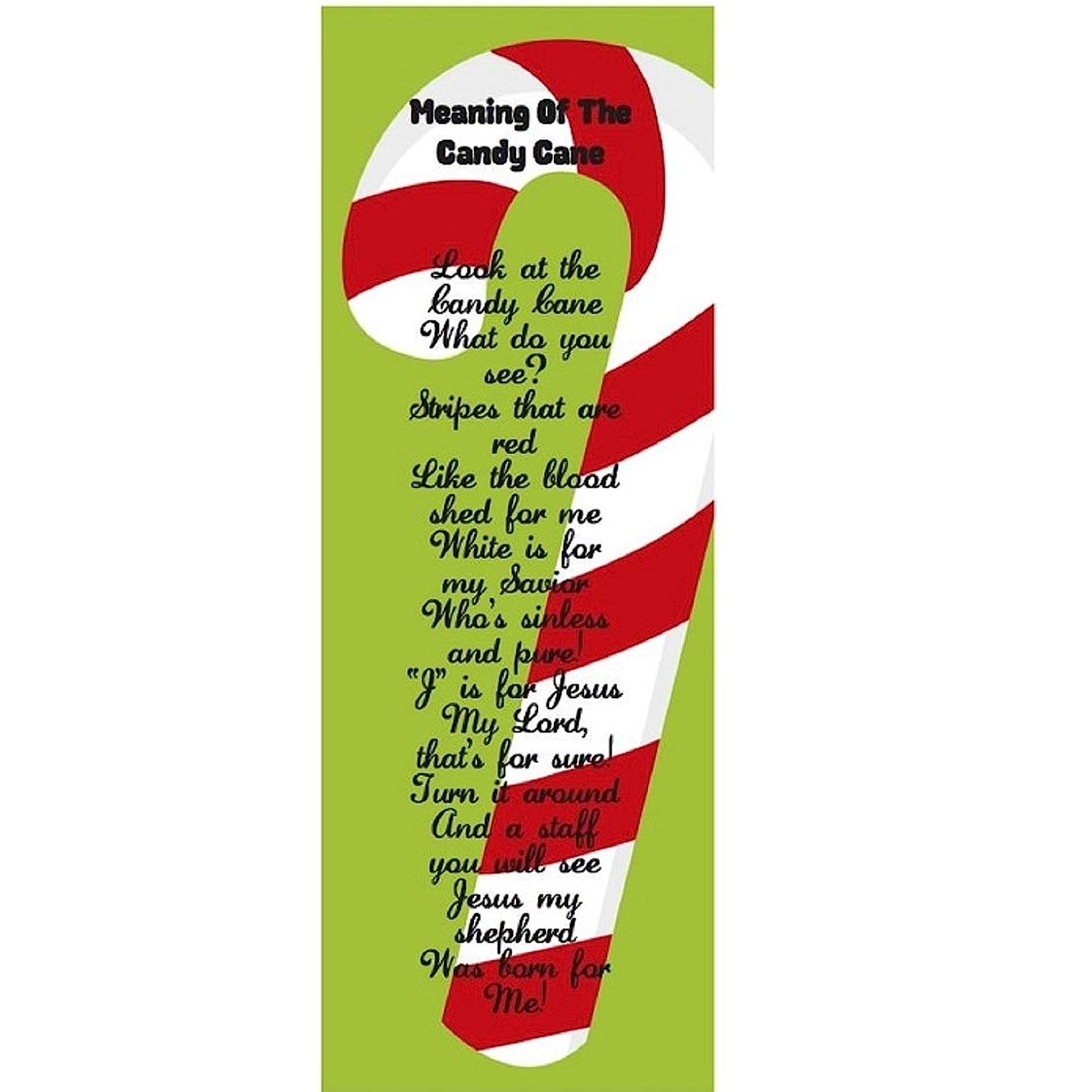 Meaning Of The Candy Cane Christmas Bookmarks For Kids Bulk (100 Count