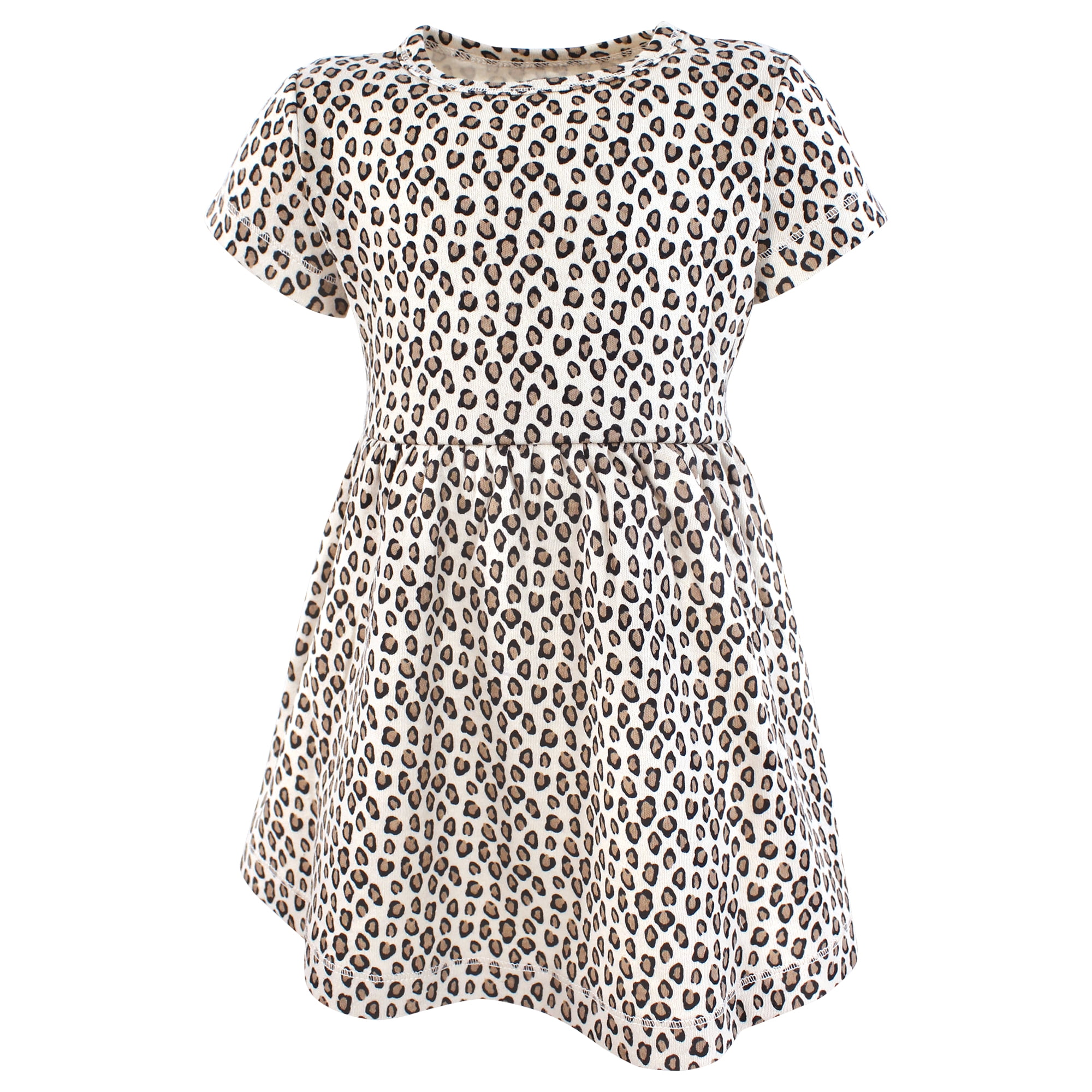 Hudson Baby Girls Cotton Dresses, Bows And Leopard, 3T