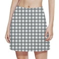 thumbnail image 6 of FAIOROI Little Girls 5T Dark Gray Gingham Skort - Built-in Shorts, High Waisted Stretchy Breathable Athleisure, 6 of 6
