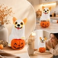 thumbnail image 3 of Halloween Decor Ghost Dog Figurine with Pumpkin Candy Bowl, Orangide Candy Bowl Statue, Halloween Trick‑or‑Treat Resin Candy Holder, Spooky Puppy Ghost Statue for Indoor Tabletop Decor, 3 of 6