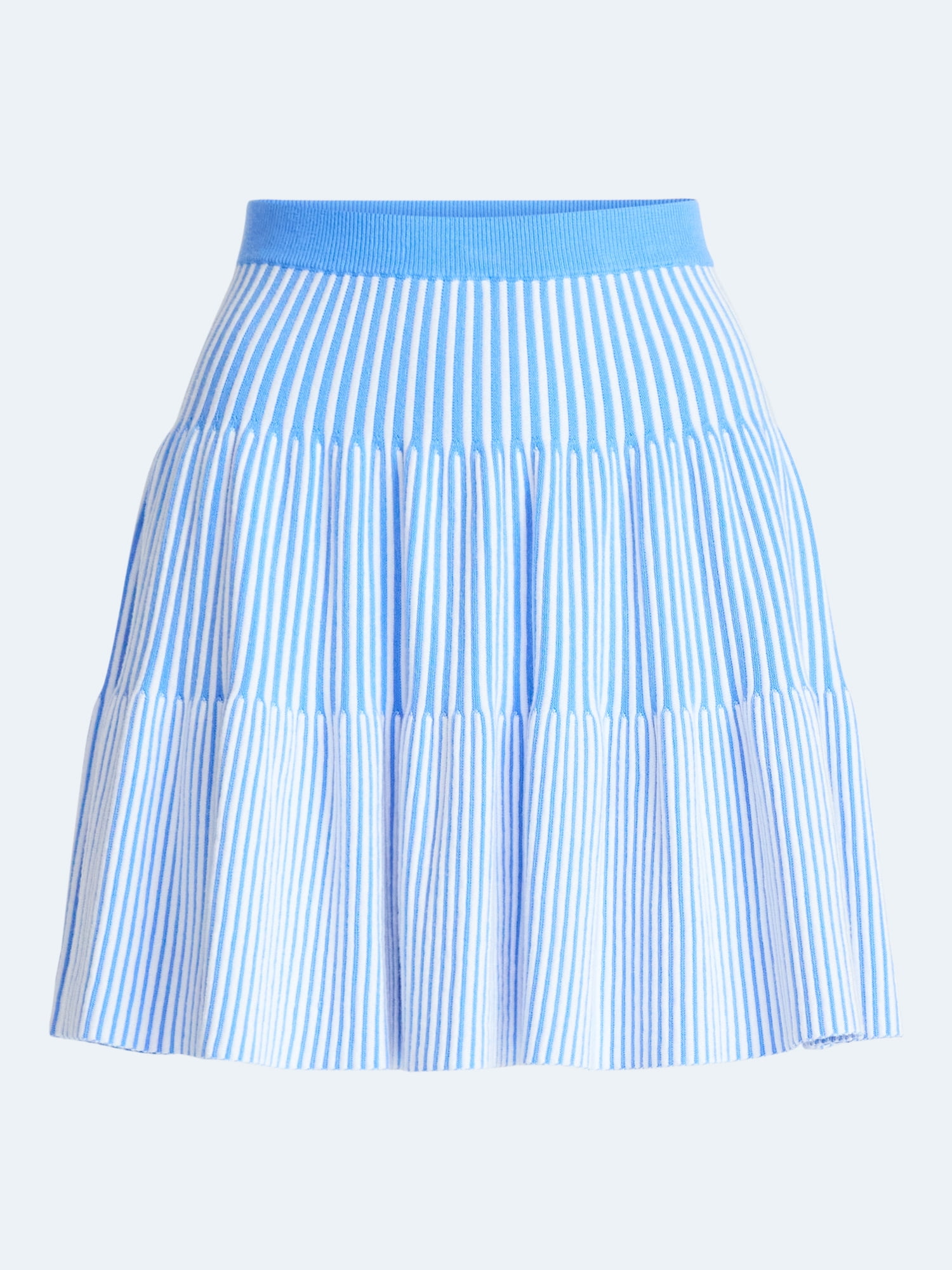 Free Assembly Women's and Women's Plus Ribbed Stitch Tiered Mini Skirt. Sizes XS-4X